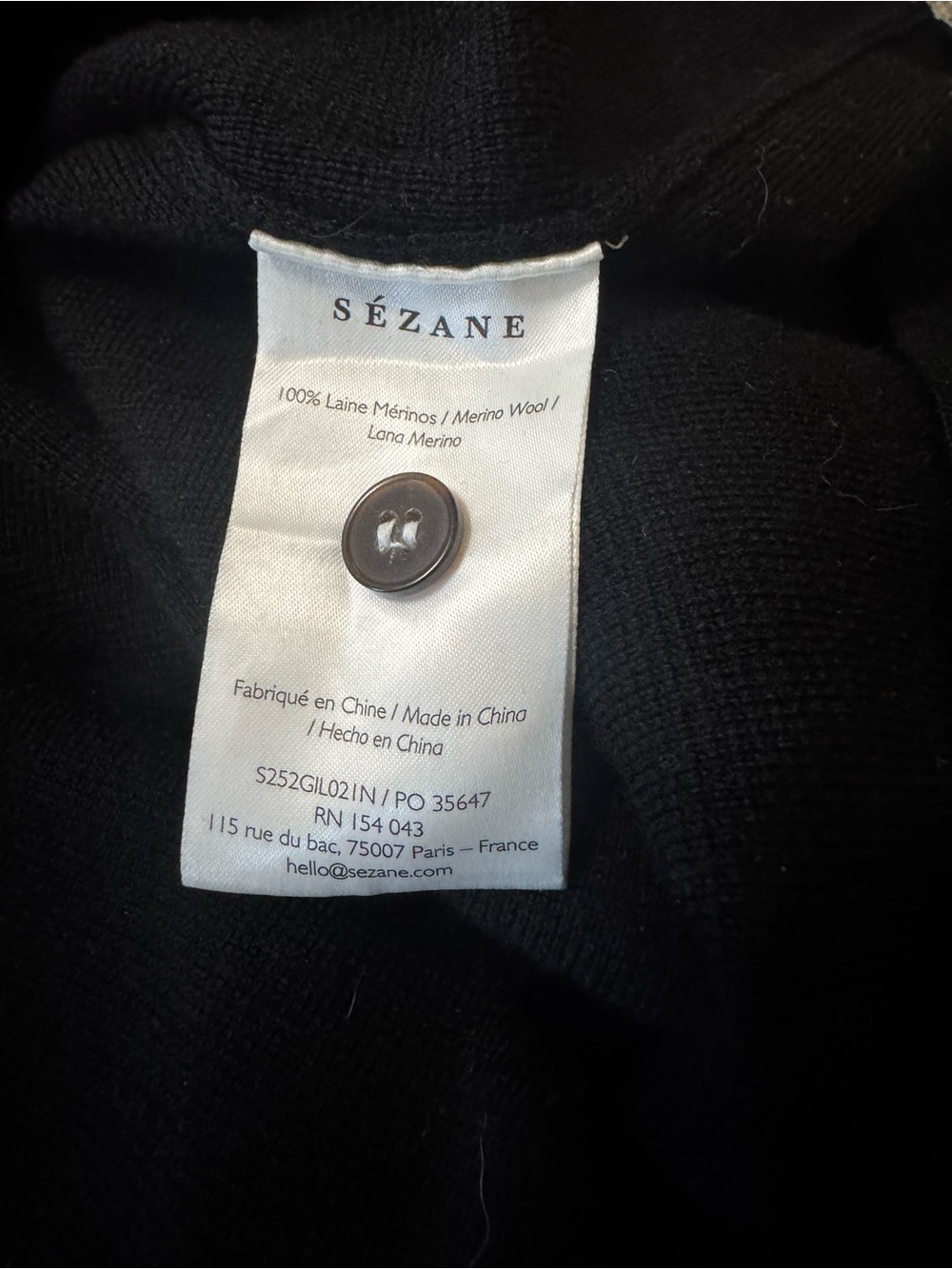 Sezane 100% Merino Wool Emily Cardigan Shirt Sweater Jacket with Chest Pockets - Picture 2 of 5